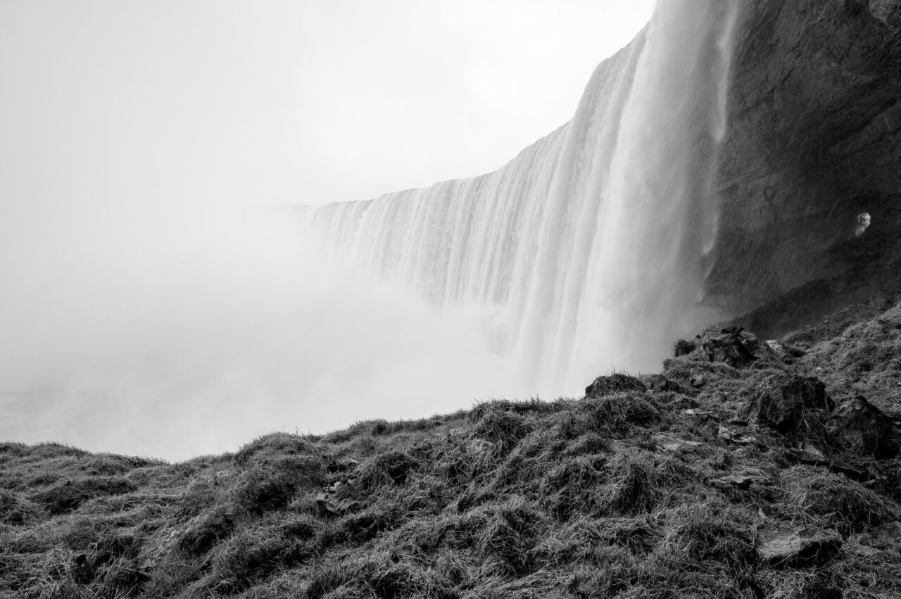 A view from below the famous Horseshoe Falls.