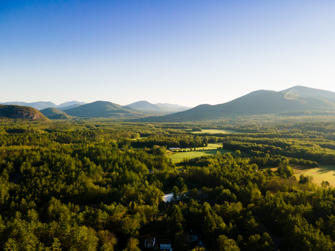 A view of North Conway by drone