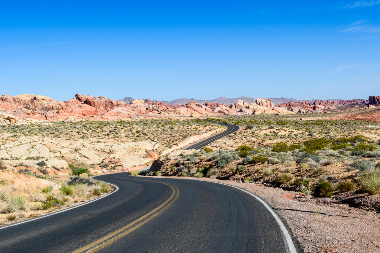 A road in the Valley Of Fire state park.