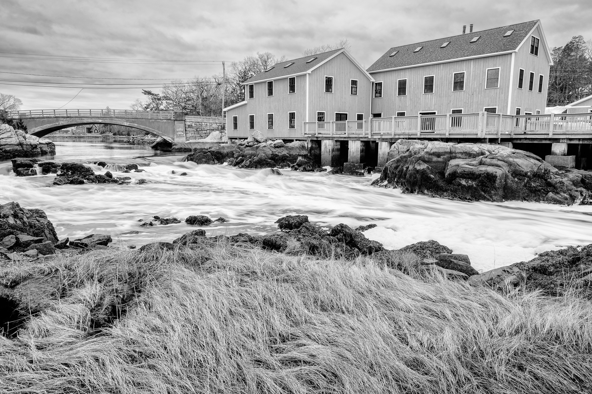 Water rushing by the Cohasset Lobster Pound