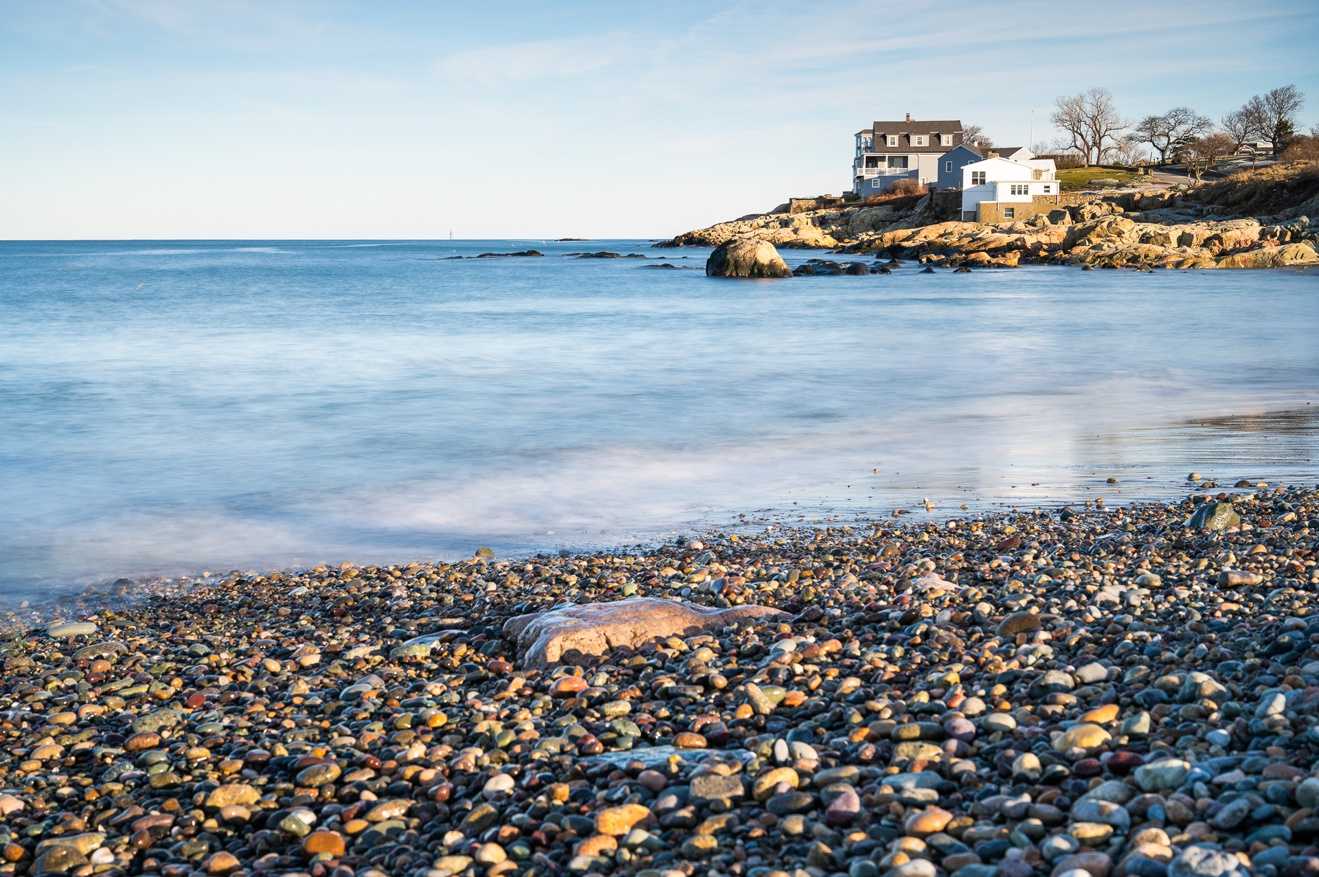 A photo of Black Rock Beach with Minot's Ledge Light seen in the distance