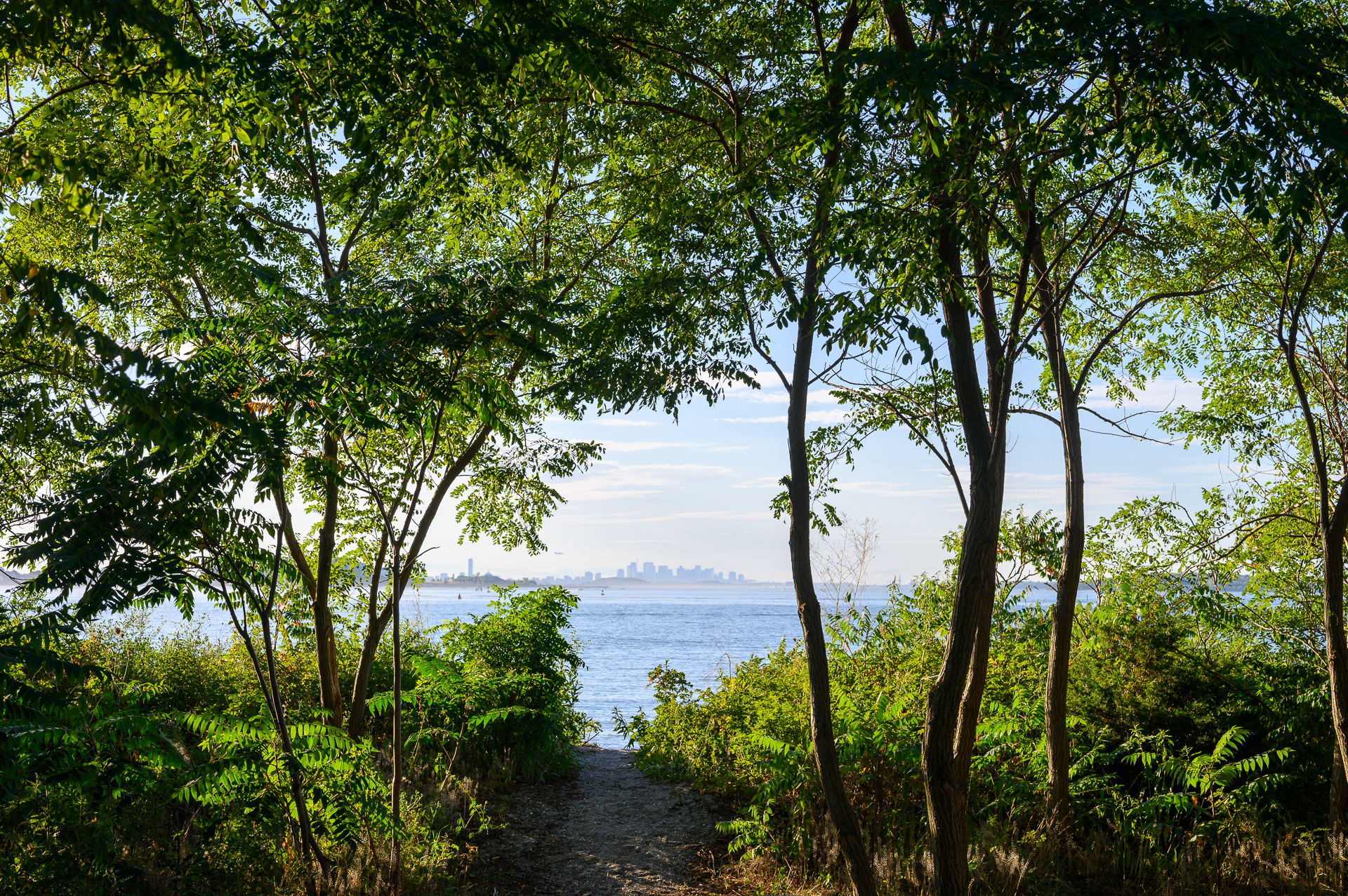 The Boston skyline as seen from the Webb Memorial State Park in Weymouth, MA.