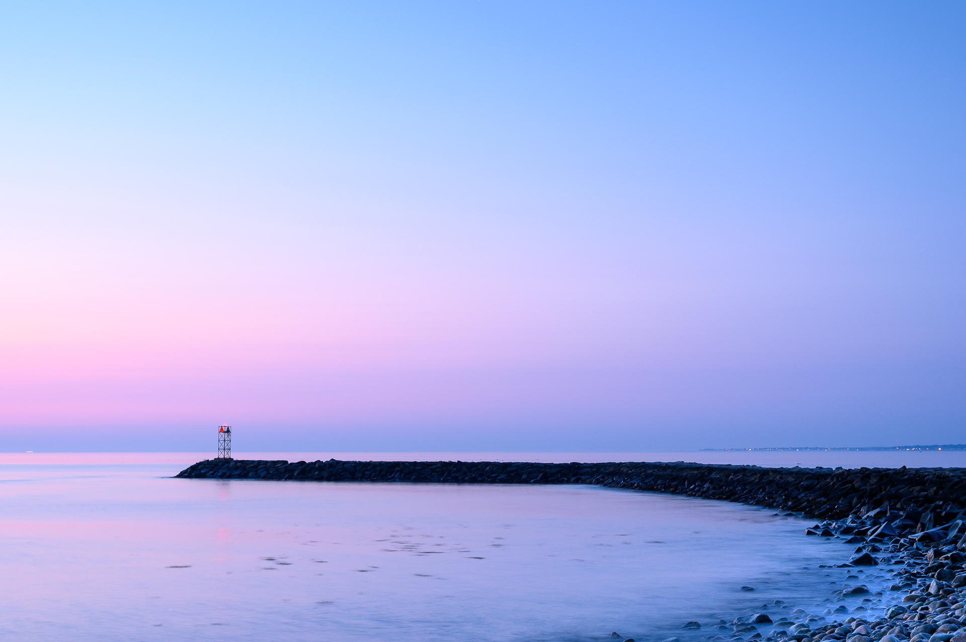 The breakwater near Scituate Lighthouse.