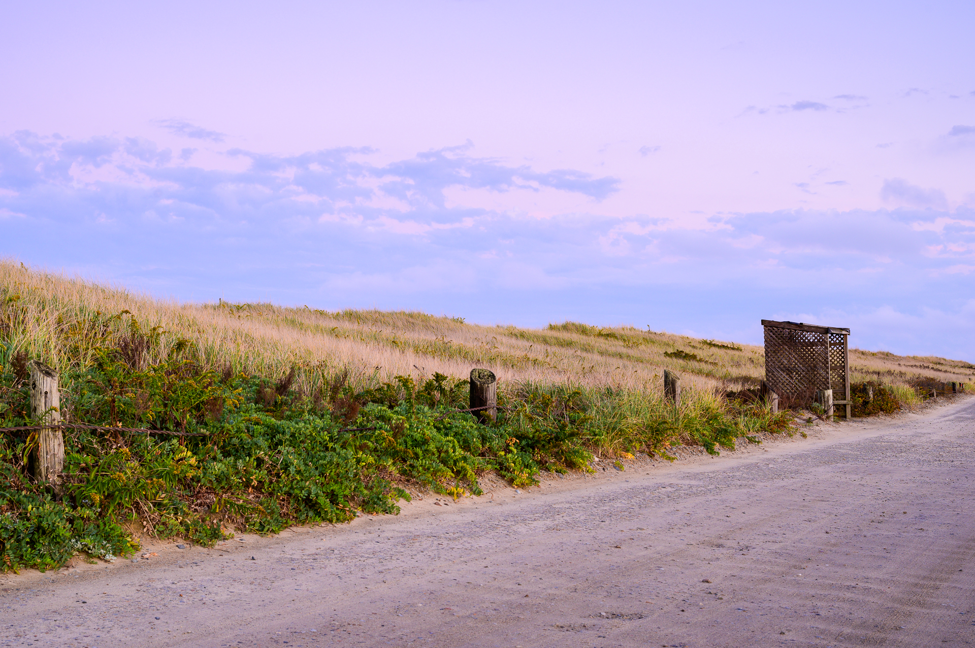 A sun shelter by Gurnet Road in Duxbury, MA.