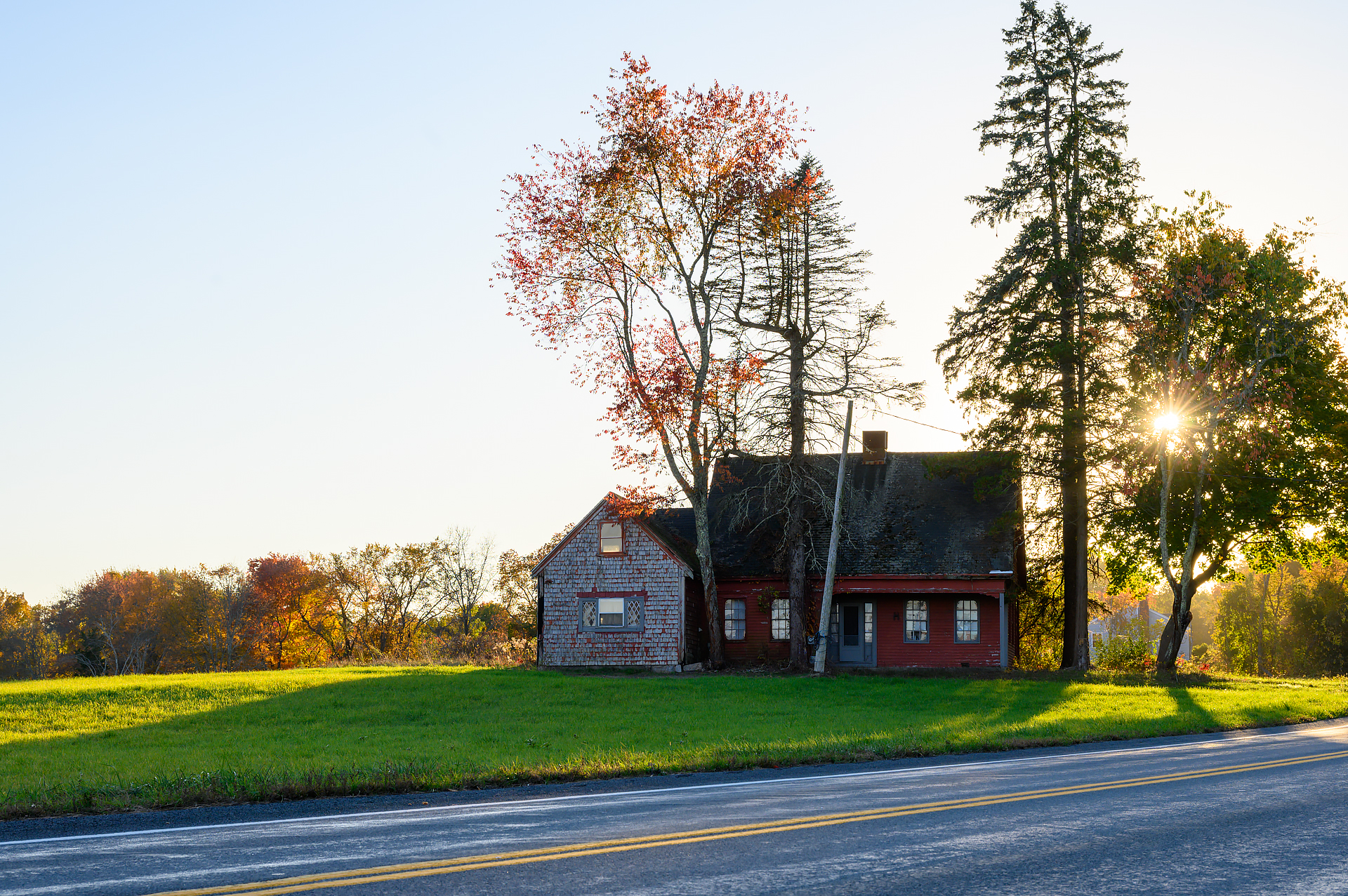 An old house by the road.