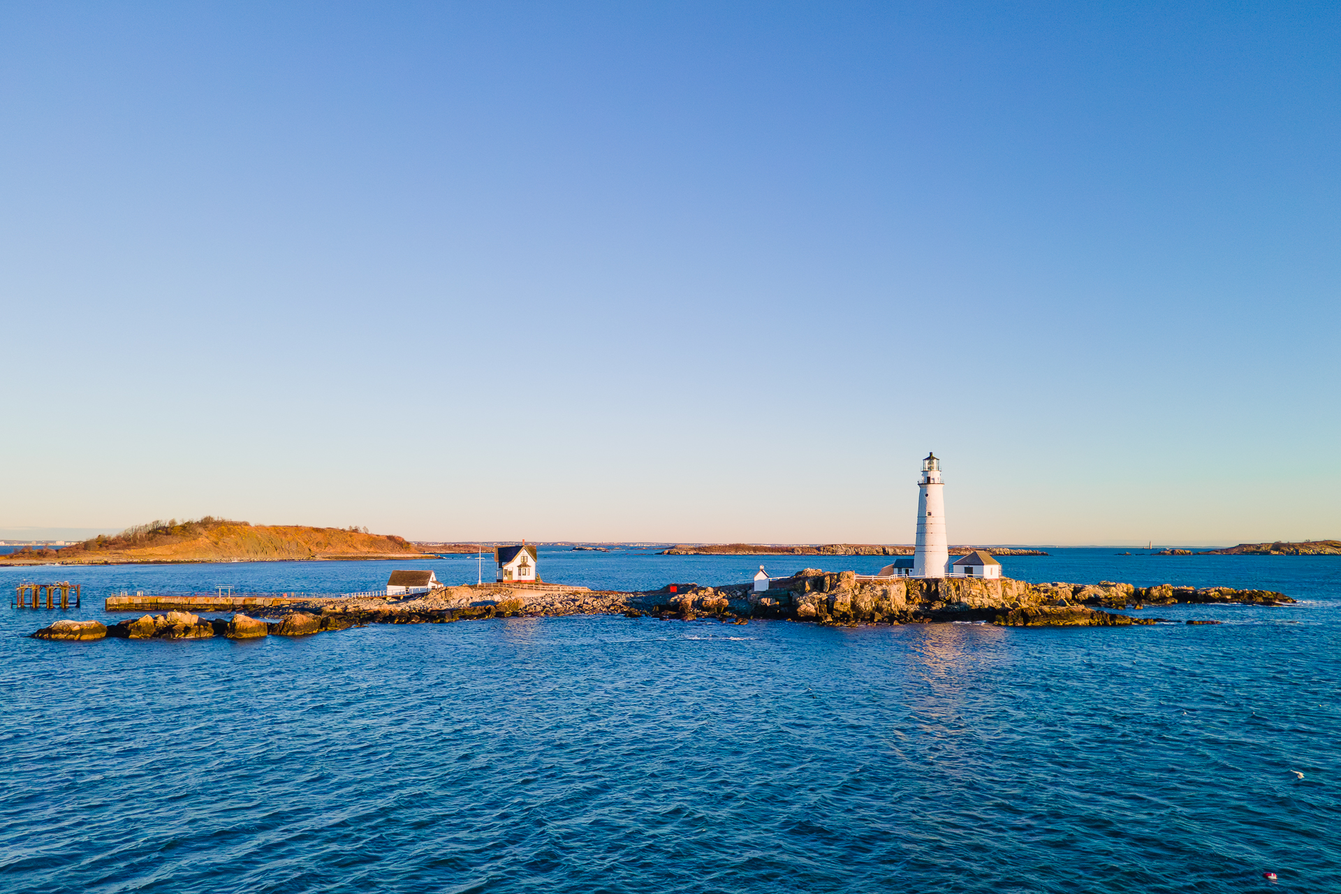 Boston Light from Fort Revere