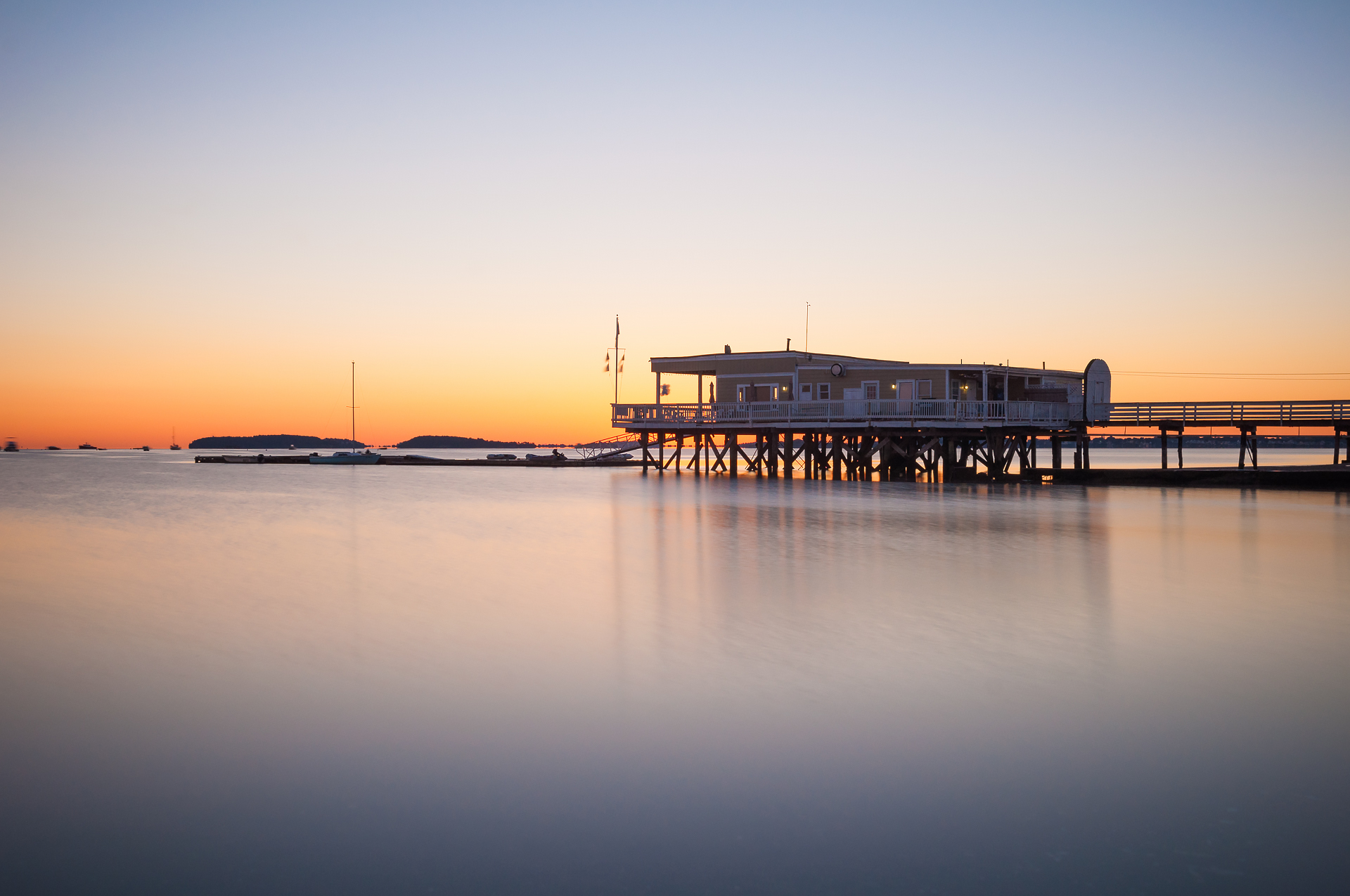 Wollaston Yacht Club at Sunrise