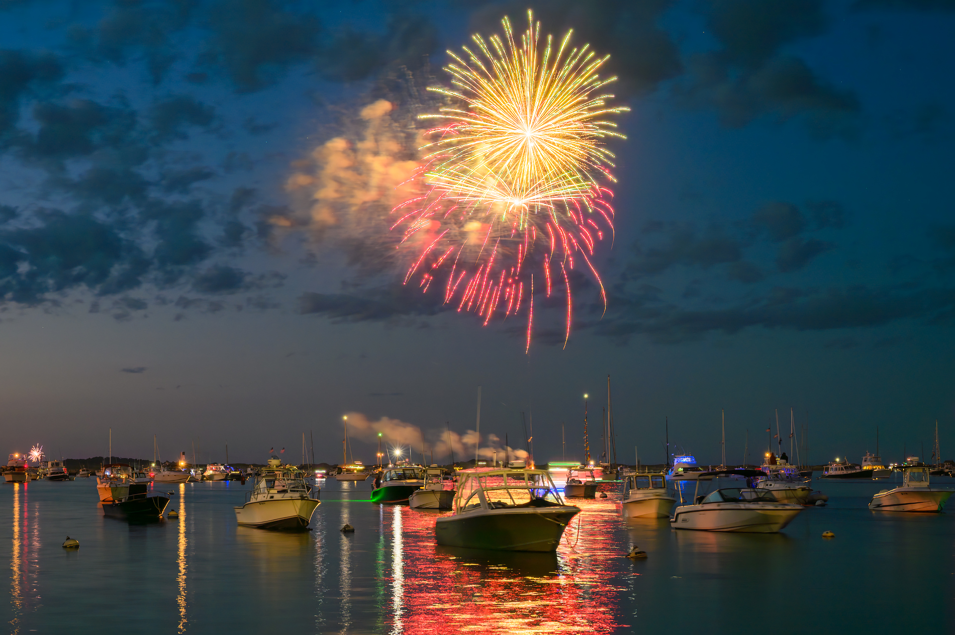 Fireworks Over Plymouth Harbor