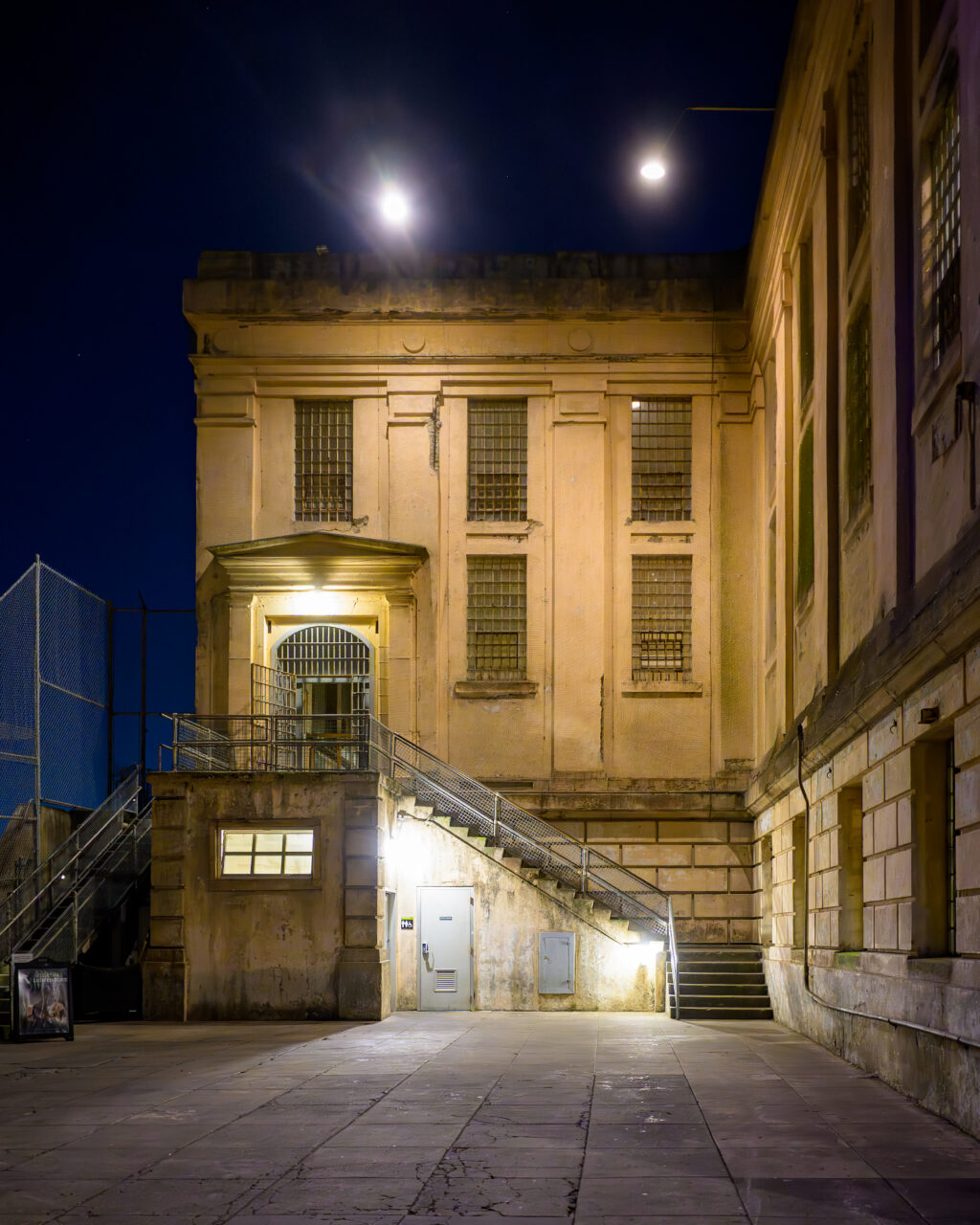 An entrance to the cell blocks at Alcatraz.