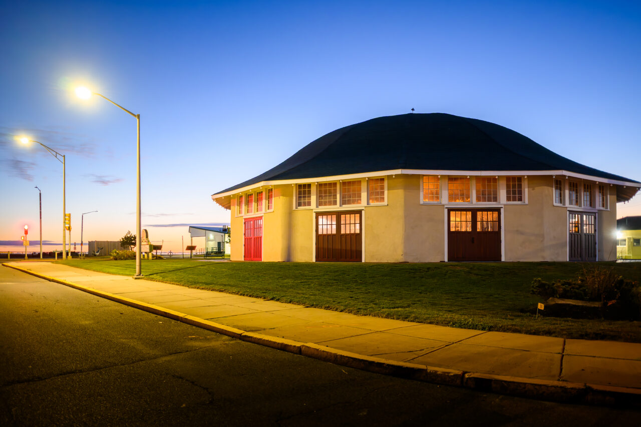 The historic Paragon Carousel in Hull’s Nantasket Beach, captured at first light before sunrise.