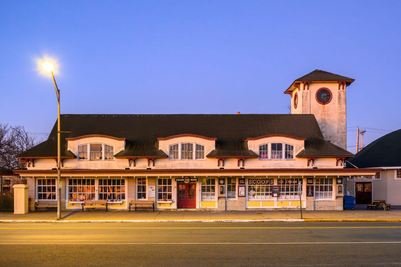 Paragon Park Museum in Hull’s Nantasket Beach, captured at first light before sunrise.