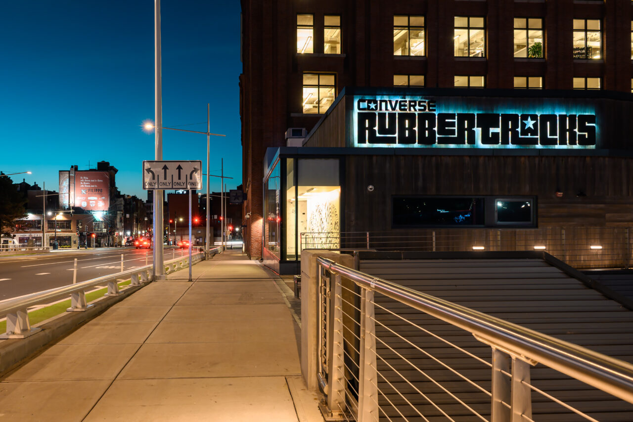 Dawn view of the Converse Store near Lovejoy Wharf, Boston.