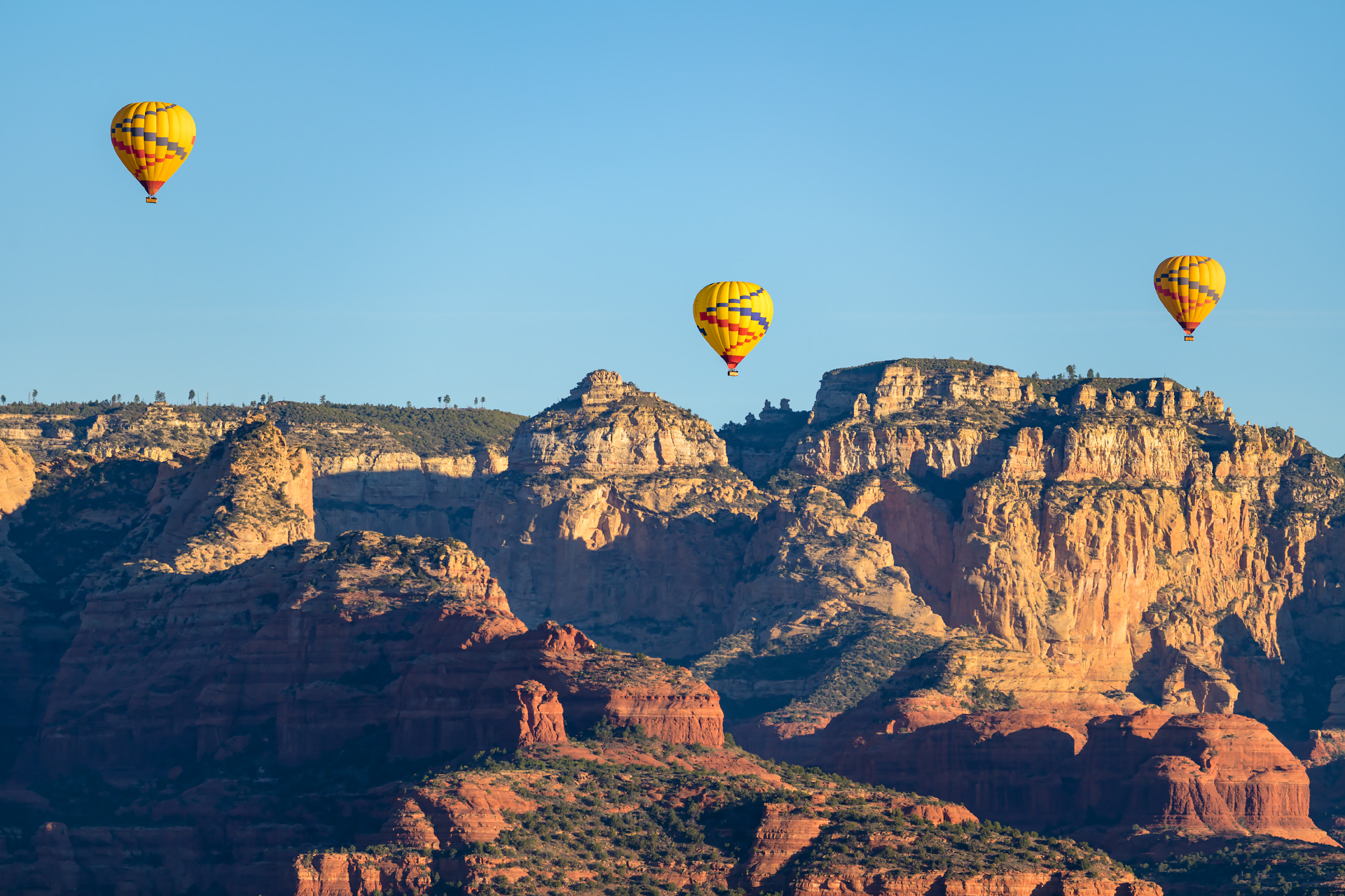 Hot Air Balloons Over Sedona Red Rocks