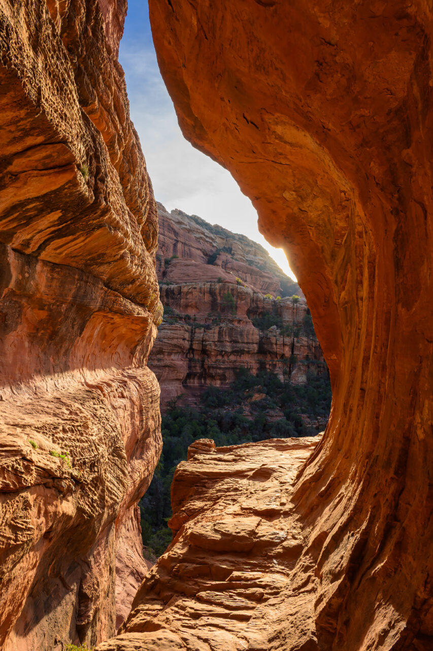 Inside Subway Cave looking out toward Boynton Canyon.